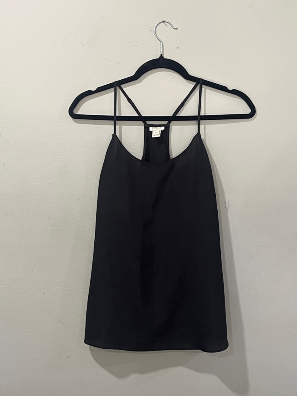 J. Crew Black Double-Strap Silk-Feel Camisole